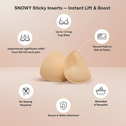 SNOWY Sticky Inserts - Instant Lift & Boost, Washable & Reusable, Outfit Enhancer