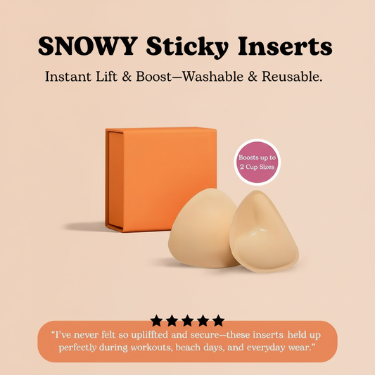 SNOWY Sticky Inserts - Instant Lift & Boost, Washable & Reusable, Outfit Enhancer